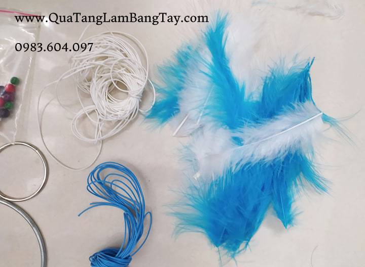 bộ nguyên liệu làm dreamcatcher thiên thanh